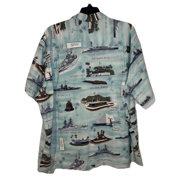 Vintage Kalaheo Hawaiian Shirt Mens 3XL Pearl Harbor USS Arizona WW2 Hawaii USA - Picture 4 of 11
